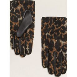 Mango - Rękawiczki Leopardi. Czerwone rękawiczki damskie Mango, z bawełny. Za 69.90 zł.