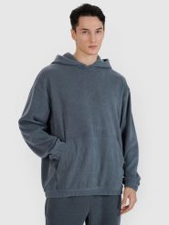 4F Bluza dresowa nierozpinana z kapturem męska - szara XL. Szare bluzy męskie 4f, m, bez wzorów, z dresówki, z kapturem. W wyprzedaży za 79.99 zł.