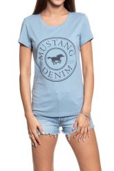 MUSTANG T SHIRT DAMSKI Alexia C Print 1009056 5084. Niebieskie t-shirty damskie Mustang, s, bez wzorów, bez kołnierzyka. W wyprzedaży za 39.99 zł.