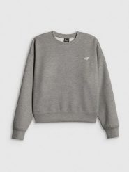 4F Bluza dresowa regular bez kaptura damska - szara XS. Szare bluzy damskie 4f, xs, bez wzorów, z dresówki, bez kaptura. Za 159.99 zł.