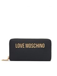 LOVE MOSCHINO Portfel JC5611PP0PKD0000 Czarny. Czarne portfele damskie Love Moschino, bez wzorów, ze skóry. Za 439.99 zł.