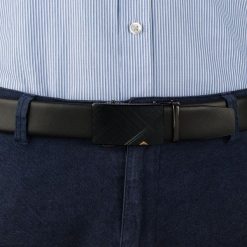 Pasek męski skórzany 3,5 cm klamra automatyczna Beltimore czarny 51-583 : Rozmiar pasków - r.105-120 cm. Czarne paski damskie bez wzorów, ze skóry, wizytowe. Za 64.99 zł.