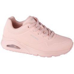Buty do chodzenia damskie, Skechers Uno Frosty Kicks. Czerwone obuwie sportowe damskie Skechers, bez wzorów, z materiału, trekkingowe. Za 279.99 zł.