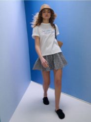 Bawełniana rozkloszowana spódnica mini w kratę - wielobarwny. Spódnice damskie Sinsay, l, bez wzorów, z bawełny, mini, rozkloszowane. Za 49.99 zł.