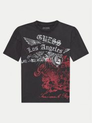 Guess T-Shirt L4YI53K 8HM4 Czarny Regular Fit. Czarne t-shirty dla chłopców Guess, z aplikacjami, z bawełny, bez ramiączek. Za 79.99 zł.
