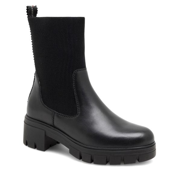 Botki Lasocki. Czarne botki damskie Lasocki, bez obcasa, na słupku, bez zapięcia. Za 249.99 zł.