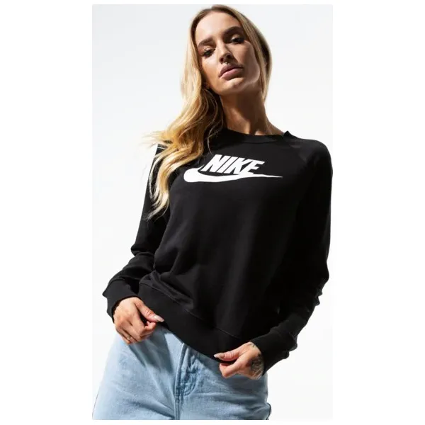 Nike Bluza W Nsw Essntl Crew Flc Hbr , czarny, rozmiar XS. Czarne bluzy damskie Nike, s, bez wzorów, z bawełny, bez kaptura. Za 179.99 zł.