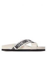 LOVE MOSCHINO Klapki JA28263G0IIX110A Écru. Klapki damskie Love Moschino, bez wzorów, ze skóry, bez obcasa. Za 389.99 zł.