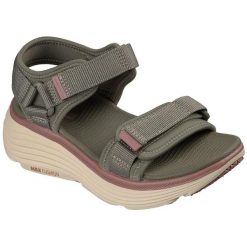 Sandały damskie Skechers Max Cushioning Endeavor Sanda. Zielone sandały damskie Skechers, bez wzorów, z materiału, bez obcasa, bez zapięcia. Za 490.00 zł.