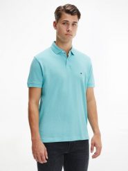 Tommy Hilfiger koszulka polo Mężczyźni Bawełna niebieski, M. Niebieskie koszulki polo męskie Tommy Hilfiger, m, bez wzorów, z bawełny, bez kołnierzyka, bez ramiączek. Za 279.95 zł.
