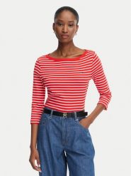 Tommy Hilfiger Bluzka Cody Boat-Nk WW0WW49928 Biały Regular Fit. Białe bluzki damskie Tommy Hilfiger, l, bez wzorów, z bawełny, bez kołnierzyka, bez ramiączek. Za 249.99 zł.