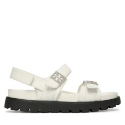 Sandały Tory Burch. Białe sandały damskie Tory Burch, bez wzorów, bez obcasa, na płaskiej podeszwie, bez zapięcia. Za 1,197.99 zł.
