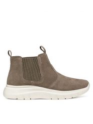Geox Sztyblety D Plummery D66YNA 22 C1018 Beżowy ciemny. Brązowe botki damskie Geox, ze skóry, bez obcasa, na płaskiej podeszwie, bez zapięcia. Za 499.99 zł.