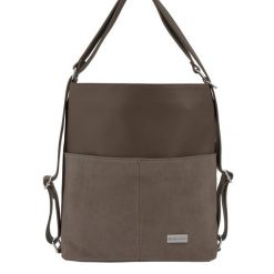 Torebka plecak z zamszem - Beżowa ciemna. Brązowe plecaki damskie Barberinis, bez wzorów, ze skóry, eleganckie. Za 326.99 zł.