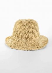 Kapelusz przeciwsłoneczny ze słomki papierowej. Brązowe czapki i kapelusze damskie bonprix, na lato, bez wzorów, eleganckie. Za 67.99 zł.