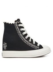 Converse Trampki Chuck Taylor All Star Wedge A13546C Czarny. Czarne trampki i tenisówki damskie Converse, bez wzorów, z materiału, retro, bez zapięcia. Za 279.99 zł.