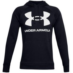 Bluza treningowa treningowa męska Under Armour Rival Fleece Big Logo HD. Czarne bluzy męskie Under Armour, m, bez wzorów, bez kaptura, na fitness i siłownię. Za 139.99 zł.