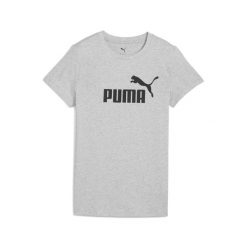Damska koszulka ESS No. 1 Logo PUMA Light Gray Heather. Czarne obuwie sportowe damskie Puma, bez wzorów, z gumy, na fitness i siłownię. Za 99.00 zł.
