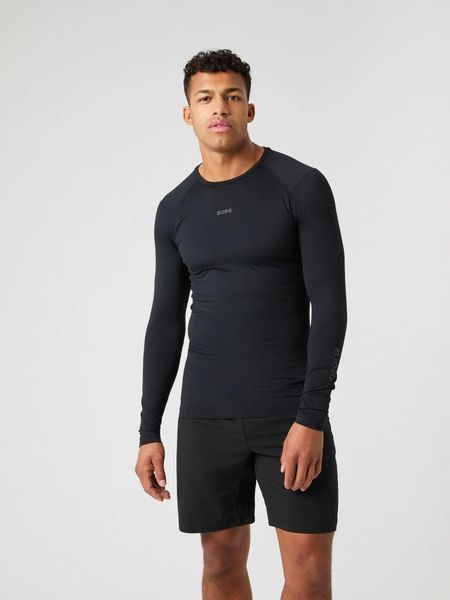 Bjorn_borg BORG SOFT COMPRESSION LS T-SHIRT czarny – BLACK BEAUTY. Czarne t-shirty męskie Björn Borg, m, bez wzorów, sportowe, bez kołnierzyka. Za 291.00 zł.