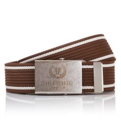 PASEK MĘSKI PAOLO PERUZZI PARCIANY BRĄZ PW-01-115 CM. Szare paski damskie bez wzorów. Za 34.00 zł.