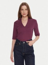 United Colors Of Benetton Bluzka 3GA2D400U Fioletowy Slim Fit. Fioletowe bluzki damskie United Colors Of Benetton, xs, bez wzorów, z bawełny, bez kołnierzyka, bez ramiączek. Za 99.99 zł.