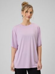 4F T-shirt loose z modalem damski - fioletowy XL. Fioletowe t-shirty damskie 4f, xl, bez wzorów, bez kołnierzyka. Za 89.99 zł.