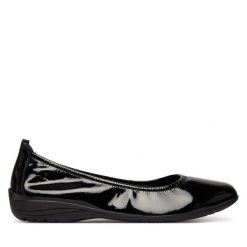 Baleriny Josef Seibel. Czarne baleriny damskie Josef Seibel, bez wzorów, bez obcasa. Za 389.99 zł.