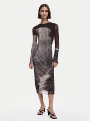 Desigual Sukienka codzienna Abyss Lacroix 25WWVK01 Brązowy Slim Fit. Brązowe sukienki damskie Desigual, na co dzień, xl, bez wzorów, z syntetyku, bez kołnierzyka, bez ramiączek, proste. Za 369.99 zł.