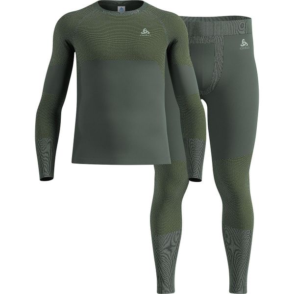 Bielizna termoaktywna - zestaw Odlo Set long FUNDAMENTALS PERFORMANCE WARM. Szara bielizna termoaktywna męska Odlo, l, z elastanu. Za 389.99 zł.