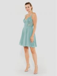 Swing Sukienka koktajlowa 5AE19300 Zielony Regular Fit. Zielone sukienki damskie Swing, bez wzorów, z syntetyku, wizytowe, bez kołnierzyka, bez ramiączek. Za 599.99 zł.