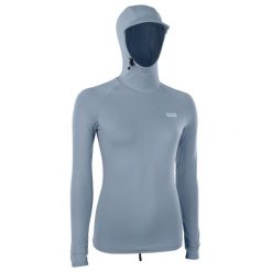 Koszulka lycra ION Rashguard Sun Pro LS Women Siler-Green 2026. Szare koszulki sportowe damskie ION, l, bez wzorów, z elastanu, bez kołnierzyka, bez ramiączek, na fitness i siłownię. Za 290.00 zł.