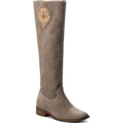 Oficerki ROBERTO - 584 Cappucino. Brązowe kozaki damskie Roberto, z materiału. W wyprzedaży za 309.00 zł.