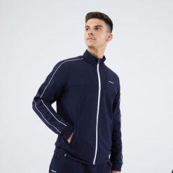 Kurtka do tenisa męska Artengo Soft. Niebieskie bluzy męskie ARTENGO, na zimę, m, bez wzorów, z bawełny, bez kaptura. Za 129.99 zł.
