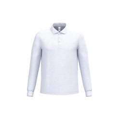 Koszulka polo z długim rękawem iDeal Basic Brand. Białe koszulki polo męskie Ideal, l, bez wzorów, z bawełny, bez ramiączek. Za 107.50 zł.