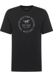 Męski T-Shirt Mustang Style Alex Black 1017992 4142. Czarne t-shirty męskie Mustang, l, bez wzorów, bez kołnierzyka. Za 79.99 zł.