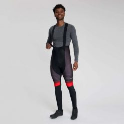 Spodnie rowerowe męskie Rogelli Stryde z wkładką i szelkami. Czarne spodnie sportowe męskie Rogelli, l, bez wzorów, z elastanu, rowerowe. Za 435.00 zł.