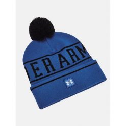 Czapka zimowa męska Under Armour ciepła z pomponem. Niebieskie czapki i kapelusze męskie Under Armour, na zimę, bez wzorów. Za 124.20 zł.
