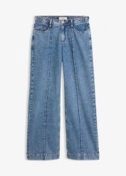 Jeansy wide leg, średni stan. Niebieskie jeansy damskie bonprix. Za 149.99 zł.
