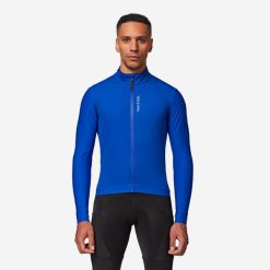 Kurtka zimowa na rower szosowy Van Rysel RCR Racer 2. Niebieskie kurtki męskie VAN RYSEL, na zimę, l, bez wzorów, sportowe, bez kaptura. Za 229.99 zł.
