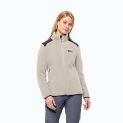 Bluza polarowa damska Jack Wolfskin Kammweg Pile Fz. Czarne bluzy damskie Jack Wolfskin, xs, bez wzorów, z materiału, bez kaptura. Za 709.99 zł.
