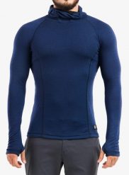 Bluza termoaktywna Sensor Merino DF Tee L/S Hooded. Niebieskie bluzy sportowe męskie Sensor, l, bez wzorów, z materiału, bez kaptura, narciarskie. Za 299.99 zł.