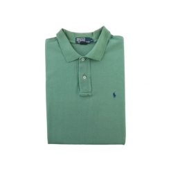Second life - Koszulka polo męska Polo Ralph Lauren Y2K - Stan bardzo dobry. Zielone koszulki polo męskie Ralph Lauren, m, bez wzorów, z materiału, bez kołnierzyka, bez ramiączek, na golfa. Za 127.76 zł.