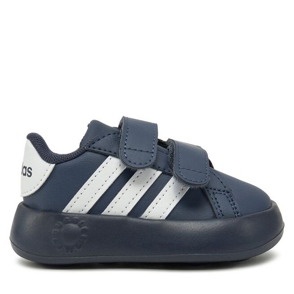 Sneakersy adidas. Niebieskie trampki i tenisówki chłopięce Adidas, bez wzorów, bez zapięcia. Za 119.99 zł.