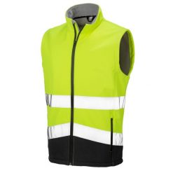 Męska Kamizelka Softshell HiVis. Czarne kurtki męskie SAFEGARD, l, bez wzorów, z softshellu, trekkingowe. Za 166.99 zł.