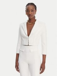 Elisabetta Franchi Marynarka GI-222-61E2-V420 Biały Regular Fit. Białe żakiety damskie Elisabetta Franchi, bez wzorów, z syntetyku. Za 1,789.00 zł.