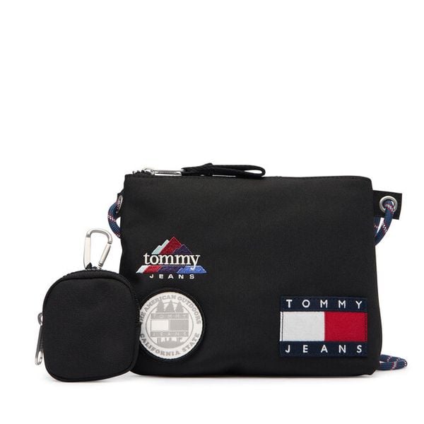 Saszetka Tommy Jeans. Czarne saszetki męskie Tommy Jeans, z jeansu, młodzieżowe, małe. Za 165.99 zł.