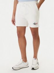 Tommy Jeans Szorty sportowe Signature DM0DM23017 Biały Regular Fit. Białe krótkie spodenki sportowe męskie Tommy Jeans, m, bez wzorów, z bawełny. Za 249.99 zł.