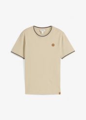 T-shirt z czystej bawełny organicznej. Zielone t-shirty męskie bonprix, m, z aplikacjami, z bawełny, bez kołnierzyka. Za 52.99 zł.