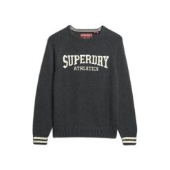 Sweter damski Superdry Slouchy Intarsia. Szare swetry damskie Superdry., na zimę, bez wzorów, vintage, bez kołnierzyka, bez ramiączek, bez kaptura. Za 347.00 zł.