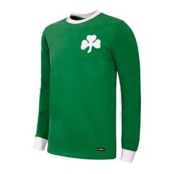 Koszulka retro piłkarska dla dorosłych - Panathinaikos FC 1971 - Zielona. Zielone koszulki sportowe męskie COPA FOOTBALL, bez wzorów, bez kołnierzyka, bez ramiączek, do piłki nożnej. Za 298.21 zł.